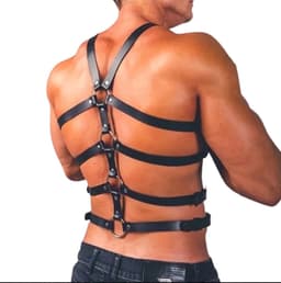 Heren Lingerie Harnas - Leather Look - Verstelbaar - One Size Bondageharnas - Herenlingerie - Leer Uitstraling - Sexy voor Mannen - Bondage — thumbnail 2