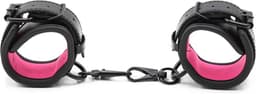 Luxe PU Lederen handboeien set - Gesp sluiting - BDSM Leer - Leather fetisj - Gevoerd - Stevig - Verstelbaar - One size — thumbnail 4