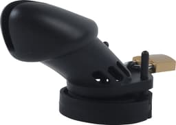 Banoch | Cockcage Black | siliconen | zwarte Chastity Cage met 5 ringen | medium / large — thumbnail 10