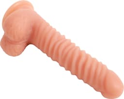 Banoch | Dildo siliconen ribbel | Beige — thumbnail 13