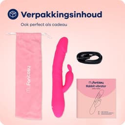 MyFantasy® Stotende Rabbit Vibrator - Verwarmbaar - Pulsing Clitoris en G-spot Stimulator - Vibrators voor Vrouwen Realistisch - Sex Toys voor Koppels - Kamasutra Seksspeeltjes - Tarzan Vibrator Dildo - Roze — thumbnail 9