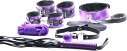 Bondage Kit Paars Zwart 8 Items - Mooie set voor beginners en gevorderden - Sexpakket voor koppels - Spannend voor koppels - Sex speeltjes - Sex toys - Erotiek - Bondage - Sexspelletjes voor mannen en vrouwen – Seksspeeltjes - Stimulator — thumbnail 1