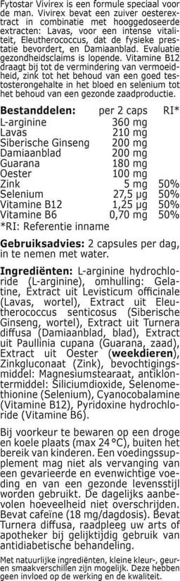 Fytostar Vivirex – Voor het libido – Man prestatie– 60 capsules — thumbnail 9