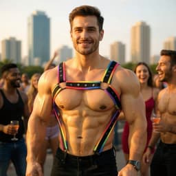 BUM BLING® - Regenboog Harnas voor Man - One Size - Gay Clubwear - BDSM Fetish & Pride — thumbnail 6