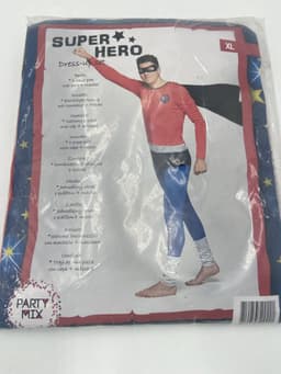 Kinky Superhero Kostuum – Strak Blauw/Rood Superheldenpak met Zwarte Cape & Masker – Maat XL — thumbnail 3