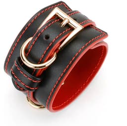 DOWO® - Handboeien - Body Bondage - Sexy Lingerie - Erotiek Riem – SM - BDSM - PU Leer- Harnas Vrouwen - Sextoys voor vrouwen – Rood & Zwart — thumbnail 5