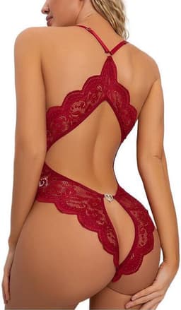 L - Diepe V-hals lingerie Geschikt Voor dames - Verstelbaar bodysuit - Dames ondergoed - Sexy - Sexy Bondage Bodysuit Geschikt Voor Vrouwen - Harnas jurk - Lingerie Accessoire - rood — thumbnail 6