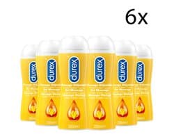 Durex Massage Olie en Glijmiddel 2-in-1 - Sensual met Ylang Ylang - 200ml x6