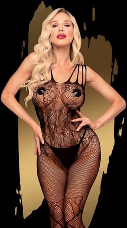 Penthouse Lingerie Dirty Mind - Erotische Catsuit - Maat XL - Zwart — thumbnail 11