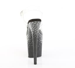 Pleaser - FLAMINGO808SPKL02 Sandaal met enkelband, Paaldans schoenen - US 7 - 37 Shoes - Zwart/Transparant — thumbnail 5
