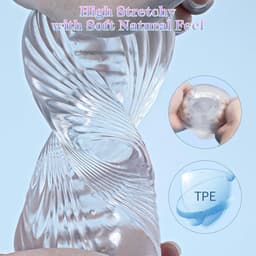 Daity Masturbator voor Mannen - Pocket Pussy & Masturbatiehuls, 3D Realistische Textuur, TPE Stroker met Spiraal Tunnel, Penis Trainer, Herbruikbaar Seksspeeltje voor Volwassenen (Transparant) — thumbnail 5