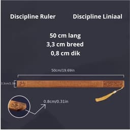 Houten Straf Liniaal 50 cm – BDSM Liniaal – Wooden Discipline Ruler – Spanking Paddle voor Fetish & Rollenspel — thumbnail 3