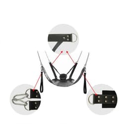 DIMICO - Sex Toys voor Mannen en Vrouwen - Sling - Hangmat - Bondage - BDSM - Kunstleer - Sex Swing - Sex Schommel - met Standaard — thumbnail 5