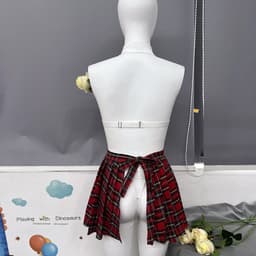 3-Delig Transparante Lingerieset -topje /mini rok/String ondergoed – Sexy Docent Rollenspel Outfit — thumbnail 3