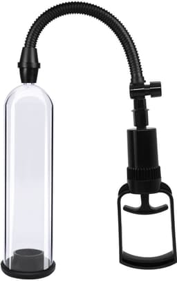 Essentials - Handmatige Penis Pomp met Sleeves - 21 cm - Transparant/Zwart — thumbnail 1