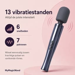 Dynamite Grey Wandvibrator - Clitoris Stimulator - Krachtig Massageapparaat - 13 Standen - 6 Snelheden - 7 Patronen - Flexibele Kop - Zacht Siliconen - Waterdicht IPX7 - Oplaadbaar - Seksspeeltje - Voor Vrouwen - Reisadapters - Grijs - MyMagicWand — thumbnail 5