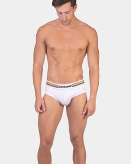 Barcode Berlin Multipack 1x Backless Brief Pride White + 1x Pride Harness White - MAAT S - Erotisch Heren Ondergoed - Slip voor Man - Sexy mannen Slip — thumbnail 5