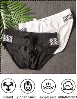 Zwemshorts voor Mannen - Sexy Strakke Zwemslips met Verwijderbare Pad, Sneldrogend voor Strand en Zwembad, Beschikbaar in M, L, XL, 2XL — thumbnail 4