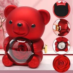 Rozenbeer Cadeau Set - Beer met Roos - Liefde Tonen - Eeuwig Mooie Rozen — thumbnail 4