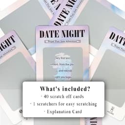 Date Night Kaarten - Romantische Spelletjes - Samen Ontdekken - 40 Unieke Ideeën - 13 x 9 cm - Zilver — thumbnail 2