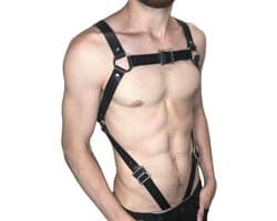 Mannen BDSM Harnas - Kunstlederen Tuigje met Riemen - Verstelbaar - Erotisch Ondergoed voor Heren - Sex Toys - Bondage & Erotiek