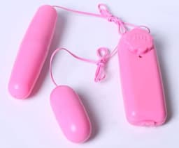 Wired Double Vibrating Ball Peach Pink Bullet Vibrator voor vrouwen Batterijgevoede persoonlijke massager G spot en clitorisvibrator Vibrerend seksspeeltje Seksuele stimulatieproduct — thumbnail 2