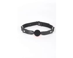 Mondknevel Bal Zwart - Ball Gag BDSM Accessoire - Verstelbare Mondbal Zwart Leer - Bondage Knevel - One Size - Fetish Accessoire - La Nuita