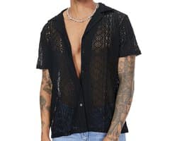 Heren Tanktop - Kanten Shirt - Nachtclub Feest - Visnet Stijl