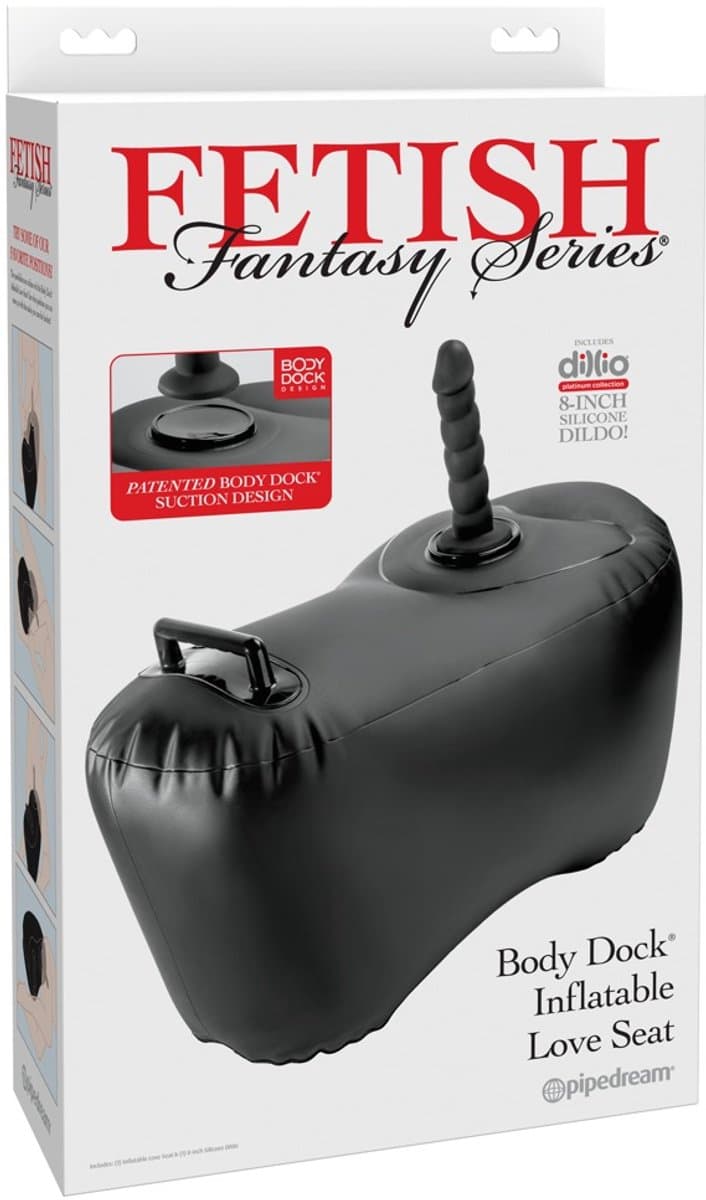 Pipedream Fetish Fantasy Series Body Dock opblaasbaar Love Seat - Zwart — afbeelding 1