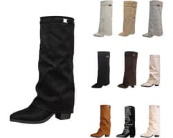 Overknee Laarzen - Hoge Laarzen Dames - Winterse Mode - Comfortabele Pasvorm - 6.5cm Hak