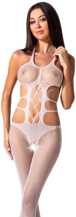Passion - Woman Bs084 White Bodystocking One Size — thumbnail 2