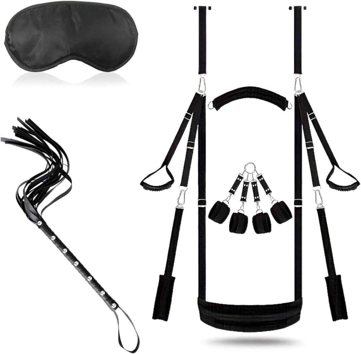Aura® Sex Schommel - Sex Swing Extra Stevig – Seksschommel – Seksspeeltjes voor Koppel – Seks Schommel BDSM – Erotiek Toys - Vastbinden Vrouwen - Porno Schommel - Neuken - Sex Sling – Love Swing – Discreet Verpakt - Zwart - 32cm x 25cm x 11cm — afbeelding 1