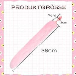 Oneay Kattenstaartplug, harige roze staartplug, petplay SM-pluggen, vossenstaart, siliconen anaalpluggen, staartparen, anaalplug voor beginners, therian kattenstaart, therian staart voor vrouwen, BDSM seksspeeltje — thumbnail 4