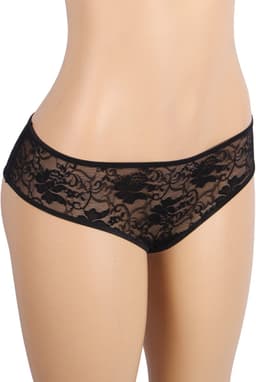 Zeloria Kanten Slip met Open Kruis – Zwart – Dames Lingerie Slip met Stretch – XL — thumbnail 10