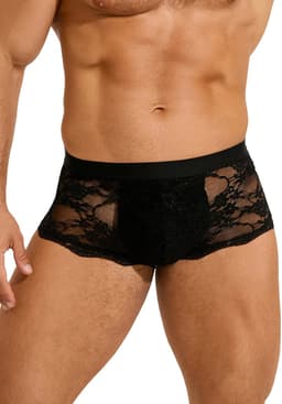 Zeloria Heren Kant Boxer – Transparante Erotische Lace Boxershort – Zwart – M – Stretch & Comfort — thumbnail 10