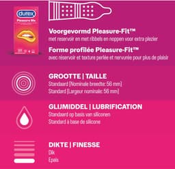 Durex - 30 stuks Condooms - Pleasure Me 10 stuks met ribbels - Orgasm Intense Stimulerende Gel 10 stuks - Performa 10 stuks vertragende effect - Voordeelverpakking — thumbnail 9