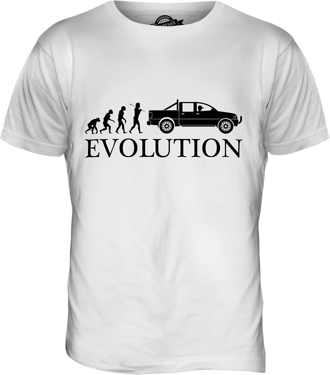 Heren T-shirt Pickup Truck Evolutie Print - Cadeau voor Autoliefhebbers — afbeelding 1
