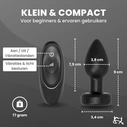 Toys Hub® Vibrerende Buttplug met Afstandsbediening - Ebook Anaal Genot - 10 Vibraties - Voor Mannen & Vrouwen - Waterproof - Vibrator - Buttplugs - Anaal Plug - Sex Toys - Siliconen - Zwart — thumbnail 2