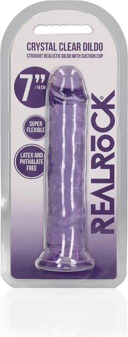 RealRock by Shots Rechtdoor Realistische Dildo met Zuignap - 7'' / 18 - Paars - 18 cm — thumbnail 4