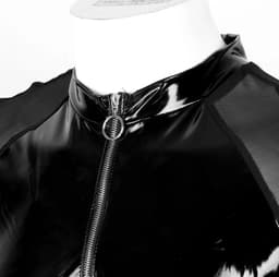 Latex wetlook shirt mannen - Transparante schouders - Ritssluiting - Glanzend - BDSM - Club — thumbnail 4