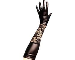 BamBella® - Handschoenen Glans kant zwart Sexy fetish erotiek erotische accessoire