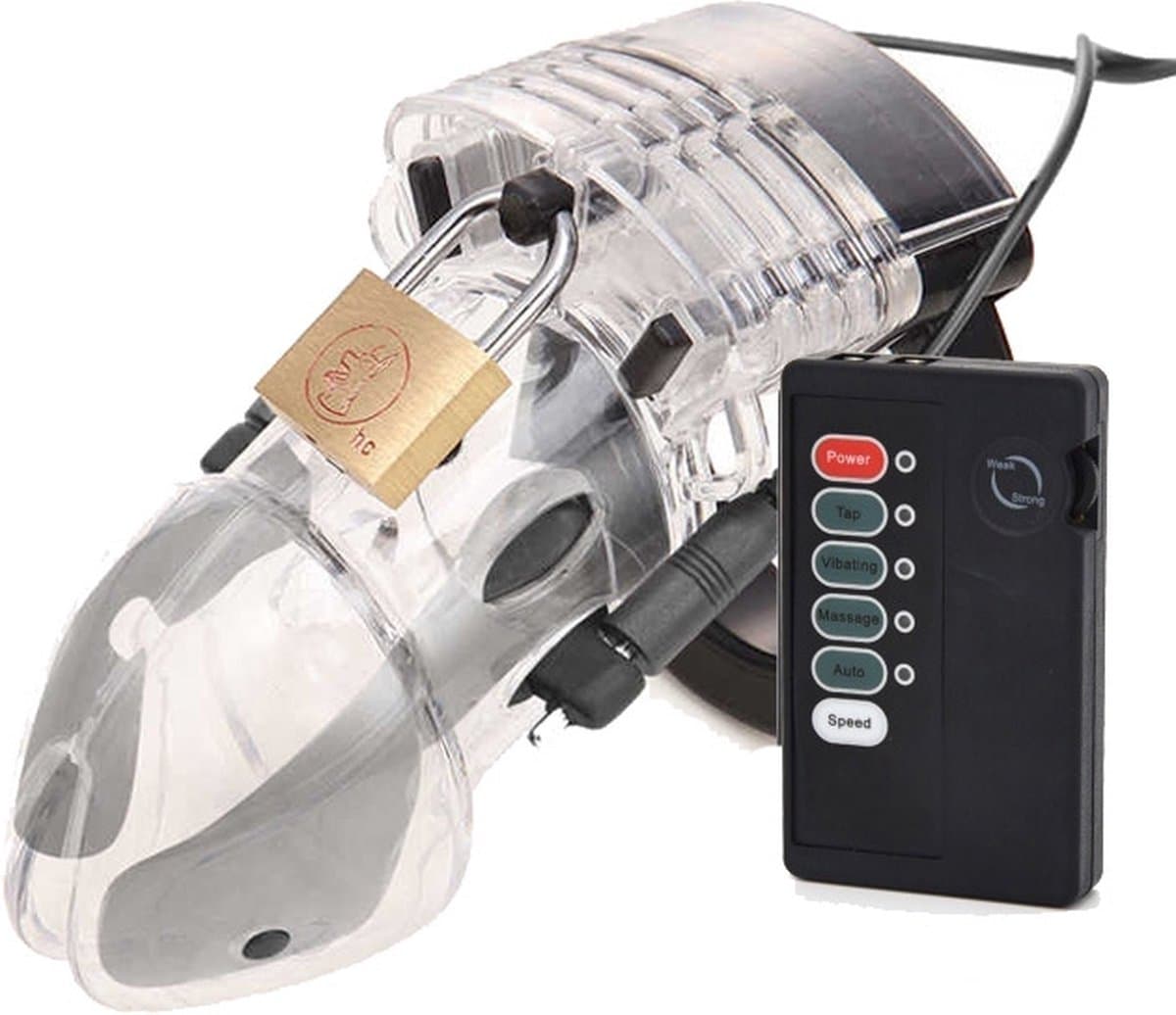 Electro kuisheidsgordel + controller transparant — afbeelding 1