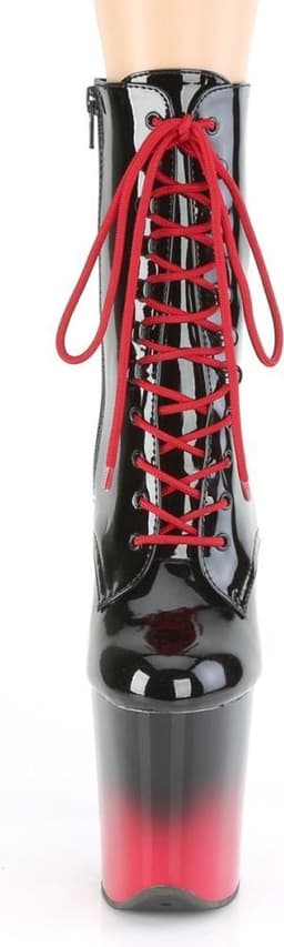 Pleaser - FLAMINGO-1020BR-H Plateau Laarzen, Paaldans schoenen - Paaldans schoenen - 39 Shoes - Zwart/Rood — thumbnail 2