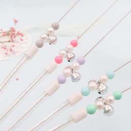 Speelgoed Snoepkleurige Kleine Haarbal Plagen Kat Stok Kleur Konijn Haar Plagen Kat Staaf Bel Voor Kat Speelgoed Fairy Stok — thumbnail 2