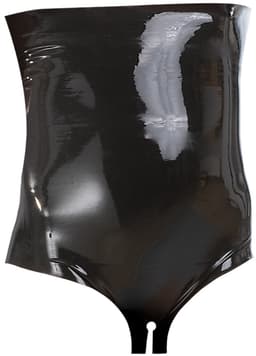 LateX – Latex Hoog Getailleerde Slip met Open Kruis voor Spanning en Toegankelijkheid Maat 2XL - Zwart — thumbnail 2