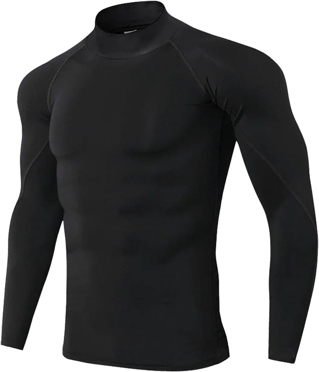 Thermo-onderhemd voor heren, warm, ademend, met lange mouwen, winter, functioneel ondergoed, skiondergoed, flexibel, zacht, thermoshirt voor outdoor sport — afbeelding 1