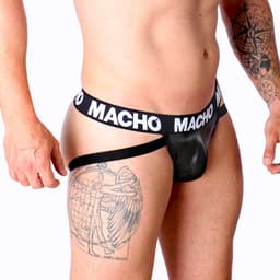 MACHO UNDERWEAR | Macho - Mx25nc Jock Black Leather Xl — thumbnail 2