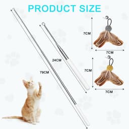 Interactieve kattenhengel met schaalbare stangen, kattenspeelgoedstaaf met veren voor kittens of katten — thumbnail 4