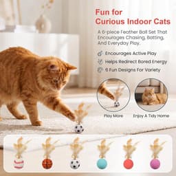 6 stuks springende kattenbal met veer, interactieve wiebal — thumbnail 2