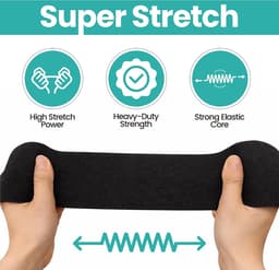 Elastische Band 75mm - 1 Meter - Elastiek voor Kleding, Tailleband, Naaien en Doe-het-zelf Knutselen - Zwart — thumbnail 4